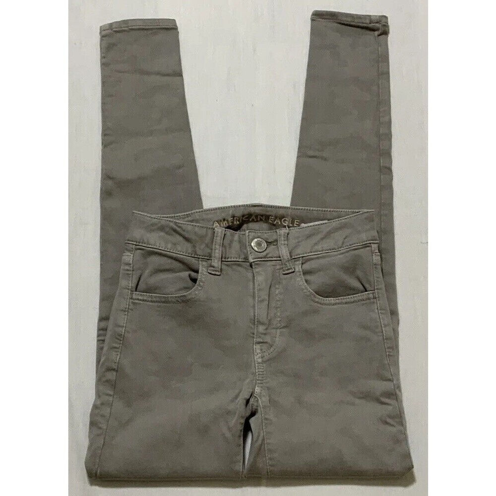 American Eagle Next Level Stretch Hi-Rise Jegging Gray Light Camo Size 00